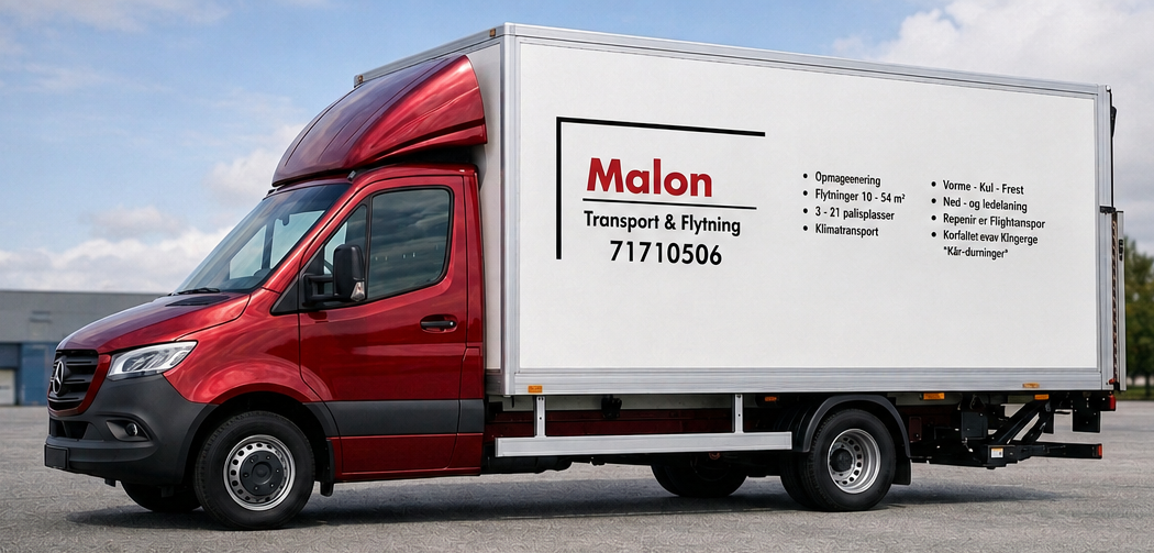Malon Transport lastbil i dagslys